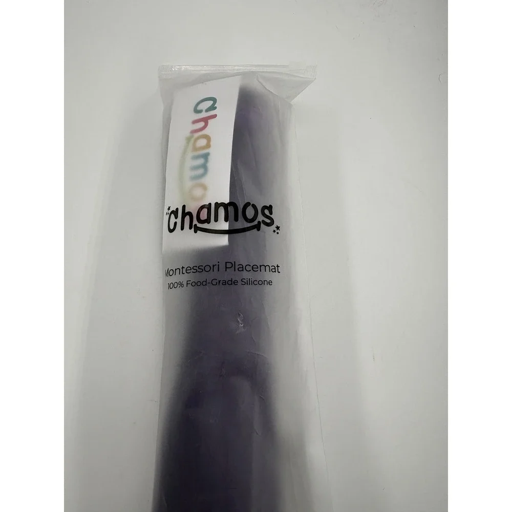 Chamos Montessori Silicone Placemat Purple Kids Table Setting Learning Mat Bag